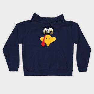 Concerned turkey face for Thanksgiving Kids Hoodie